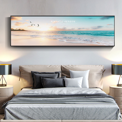 舒厅现代简约卧室装饰画风景床头壁画北欧客厅墙面挂画横幅温馨房间背景墙挂画