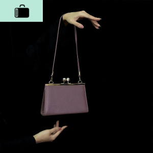 自制复古皮质小方包百搭简约风斜挎链条女包珍珠夹子包单肩斜挎包NEW LAKE女士单肩包