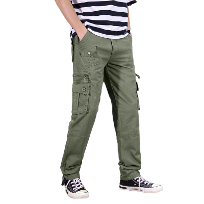 吉普战车(JIPUZHANCHE)青中年休闲裤男春夏新款工装裤男直筒休闲长裤户外卡其军绿男裤子宽松军裤工作裤子