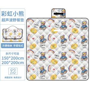 超声波野餐垫防潮垫户外露营防水草坪帐篷野餐布便携加厚地垫批发