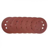 铁洋 背绒砂纸片 植绒砂纸片 5寸125mm8孔80目红砂 片
