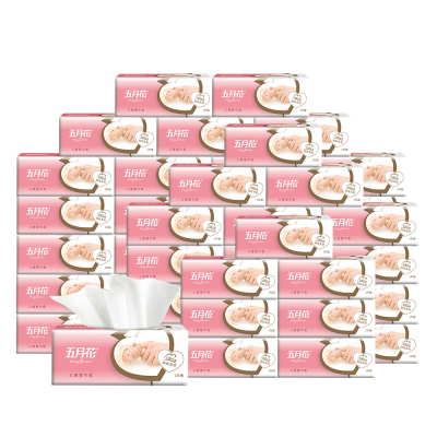 五月花抽纸妇婴系列3层170抽3包*5组（L码）软抽面巾纸餐巾纸面纸宝宝卫生纸大规格纸巾