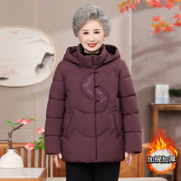 新款老年女装棉衣中老年人衣服大码宽松棉服加绒加厚冬装60-80岁