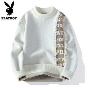 假两件毛衣男宽松秋冬季2024新款潮流衬衫领线衣加厚打底针织衫潮