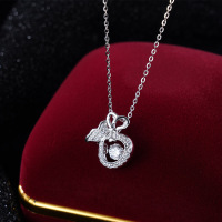 s999足银灵动钱袋福袋项链国风设计锁骨链网红轻奢优雅气质银饰品送女朋友老婆情人节七夕生日礼物