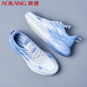 奥康男鞋夏季新款透气休闲运动鞋男气垫减震软底拼色老爹鞋时尚跑步鞋