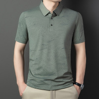2025夏季新款男士POLO衫男装商务中老年印花爸爸装体恤
