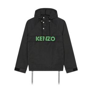 高田贤三(Kenzo)黑色连帽风衣男士运动外套防风防水透气连肩袖口