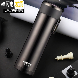 三维工匠保温杯ins韩版男女学生户外便携水杯304不锈钢商务泡茶杯子 420天幕黑