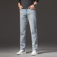 金盾(KIN DON)正品牛仔裤男直筒秋冬款新款修身男士弹力休闲蓝色长裤子