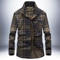 JPDUN春秋季长袖衬衫男装青年格子衬衣薄款上衣大码男士衬衫潮