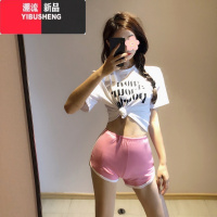 YIBUSHENG运动短裤女紧身季外穿2024新款休闲裤高腰健身裤子ins阔腿热裤