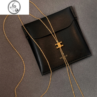 JiMiCE凯旋门高级轻奢长款可抽拉金色流苏项链女小众设计感气质毛衣链