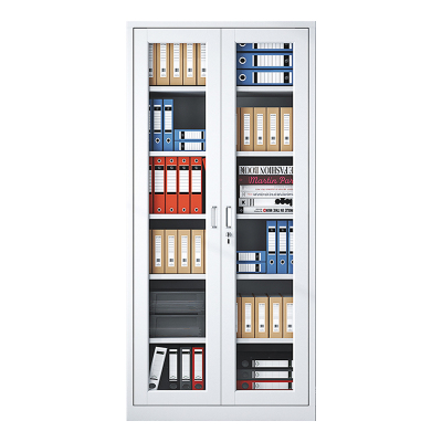 豪利特收纳柜财务档案柜资料柜加厚文件柜办公室带锁铁皮柜通玻柜六层