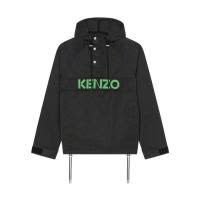 高田贤三(Kenzo)黑色连帽风衣男士运动外套防风防水透气连肩袖口