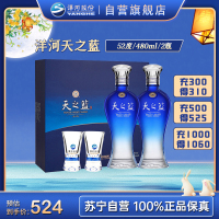洋河(YangHe)蓝色经典 天之蓝 52度 480ml*2 礼盒装(新老包装随机发货)浓香型白酒 口感绵柔