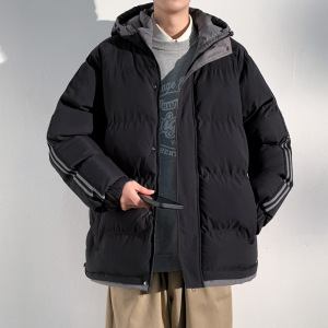 秋冬新款连帽棉服男士宽松加厚保暖棉衣外套上衣棉袄子冬装潮男装