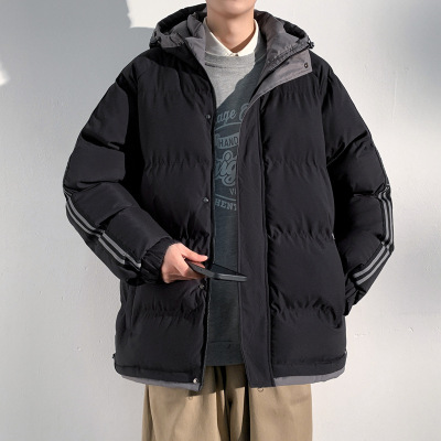 秋冬新款连帽棉服男士宽松加厚保暖棉衣外套上衣棉袄子冬装潮男装