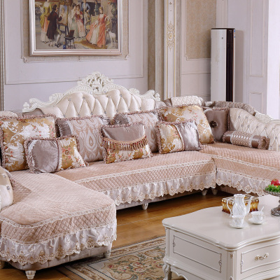 欧式布艺沙发垫四季防滑沙发罩沙发巾毛绒坐垫套全包盖保护罩包