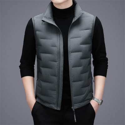 男士立领坎肩羽绒马甲秋冬季新款男装中青年商务休闲保暖背心_494