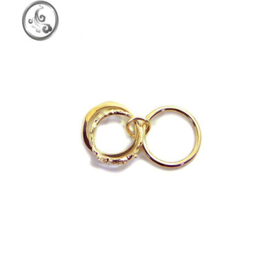 JiMi中性简约女原创设计小众高级感轻奢日韩两只手金戒指七夕礼物