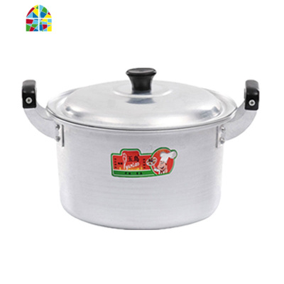 老式大铝锅加厚铝合金双耳小汤锅熬粥家用烧水锅煤气燃气吕锅 FENGHOU 26cm铝汤锅-无蒸片-7升