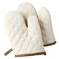 DERUIMAN加厚隔热手套米色28cm耐高温防烫烘焙手套工具