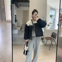 羽绒棉服女2024冬季新款宽松棉衣拼色时尚百搭加厚小棉袄外套短款