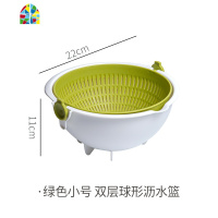 双层洗菜盆厨房洗水果家用菜篮子创意客厅水果盘 FENGHOU [46%用户的选择]灰色[大号+小号]洗菜篮洗菜篮