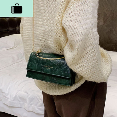 上新小包包休闲质感女包2020新款时尚韩版简约单肩斜挎链条小方包NEW LAKE女士单肩包