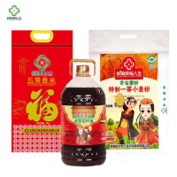 和谐幸福人生米面油套餐(5kg五常大米1袋+5kg奇台面粉1袋+5L山丹菜籽油)