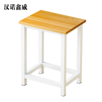 汉诺鑫威凳子培训用加厚简约方凳子学习凳子家用凳子餐凳黄木纹-直角-白架四梁