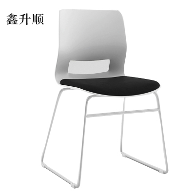 鑫升顺培训会议椅弓形椅洽谈椅无扶手黑色软包椅[工厂现做 7天内发货](标准款)