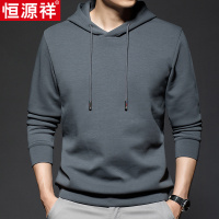 恒源祥卫衣男春秋季薄款宽松连帽衫中年男装纯色简约运动休闲外套