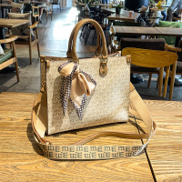 MKJ女士包包女2023新款单肩斜跨包手提时尚托特包通勤包宽肩带大容量女包