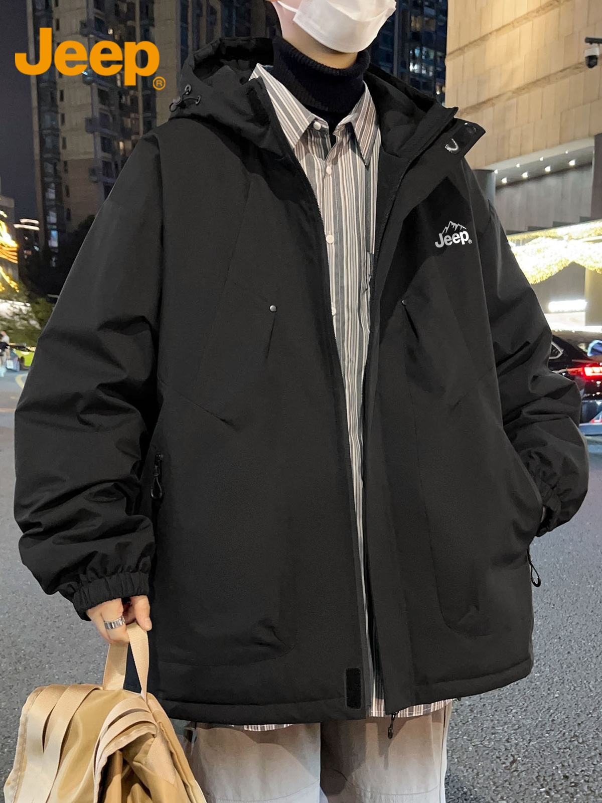 Jeep吉普工装棉服外套男士上衣2025年冬季美式防风加厚御寒棉衣男