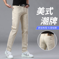 春夏季轻奢高端欧货牛仔裤男士潮牌修身直筒弹力潮流百搭休闲