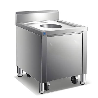 瑞宇304不锈钢餐厅食堂残食柜/1000*800* 850+150mm(钢板厚1.0mm)