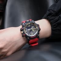 Casio官方旗舰店 卡西欧手表男大泥王gshock男士登山运动防水手表六局电波六重感应石英表 男表GWG-1000GB