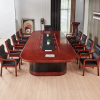 圣黎油漆贴木皮大型会议桌椅