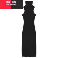 YIBUSHENG红色高领无袖背心连衣裙女春季内搭裙打底裙子长裙紧身性感包臀裙