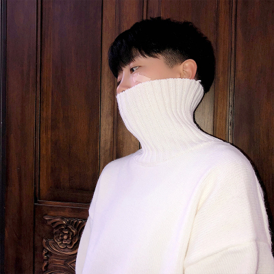 YUANSU@日系秋冬学生高领毛衣男色加厚情侣慵懒风内搭针织衫毛衣