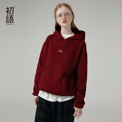 2020初语秋装时尚简约休闲印花连帽卫衣