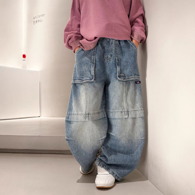 男童牛仔裤春秋款2026新款男孩春装休闲裤子中大儿童装痞帅裤_420