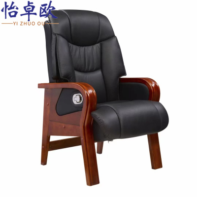 怡卓欧会议椅牛皮款把