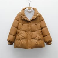 新90白鸭绒新国标女式简约纯色短款羽绒服女外套