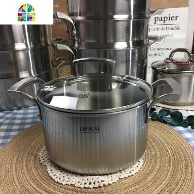 18/10不锈钢304大容量锅三层钢一体成型蒸锅多功能锅烧水锅2024cm FENGHOU 24*17cm汤锅