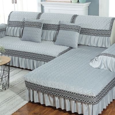 SleepyBear沙发垫套装毛绒欧式沙发套罩全包秋冬实木防滑简约现代沙发巾组合