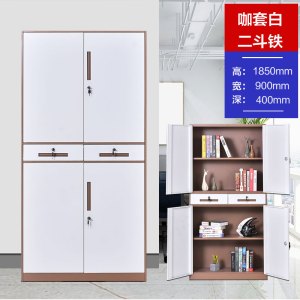 利特莱依钢制办公柜拆装文件柜套色灰白玻璃门资料柜窄边铁皮柜带锁档案柜