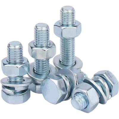 中锦科技 4.8级镀锌外六角螺栓套装M6*30mm[螺栓+螺母+平弹垫]套